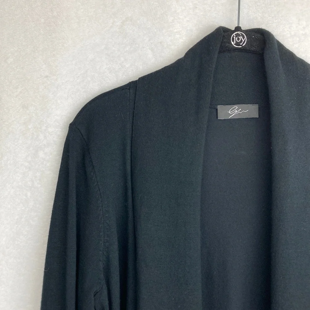 Women’s Black Shawl Collar Open Cardigan sz Medium